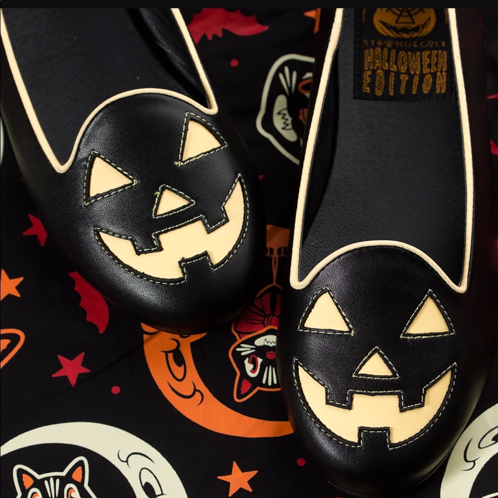 Limited Edition Jack o Lantern Pumpkin Black Glow in the Dark Flats SOLD OUT